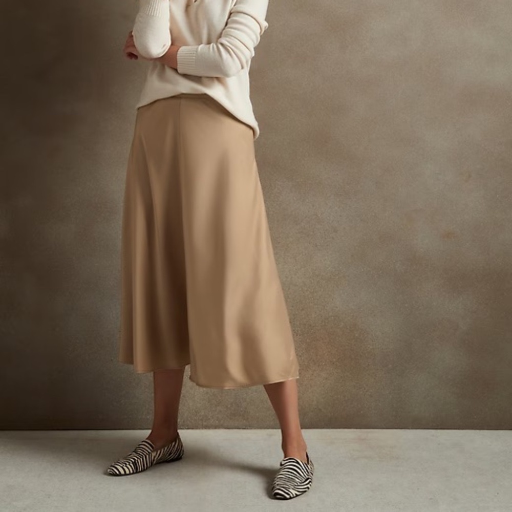 Banana Republic Satin Slip Skirt
